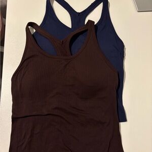 Brown and Navy Racerback Tanks